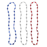 Red Silver Blue Bead  Necklace In Bulk- Assorted
